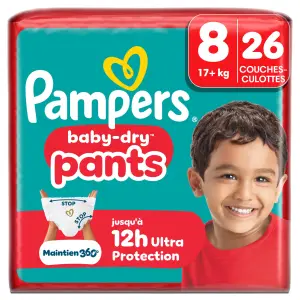 PAMPERS Baby Dry couches-culottes taille 8 (17kg+) 26 couches-culottes