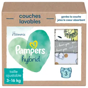 PAMPERS Hybrid couches lavables (3-16kg) 3 couches