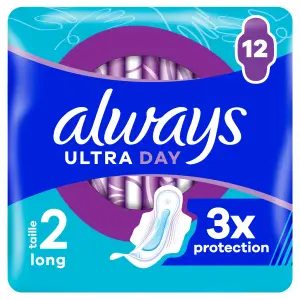ALWAYS Ultra Day Serviettes hygiéniques avec ailettes long 12 serviettes