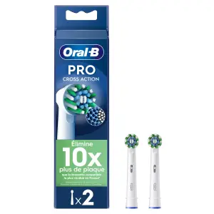 ORAL-B Pro Cross Action Recharges pour brosse à dents électrique 2 brossettes
