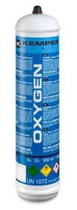 Bouteille d’oxygène jetable 0,95 L acier 110 bar