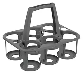 Range bouteilles en plastique gris 6 compartiments Coverline
