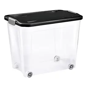 Boîte de rangement avec roulettes Tontarelli Combi Box 67 L couvercle noir vendue par 3 pièces