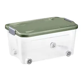Boîte de rangement avec roulettes Tontarelli Combi Box 43 L couvercle vert vendue par 3 pièces