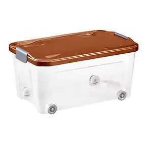 Boîte de rangement avec roulettes Tontarelli Combi Box 43 L couvercle terracotta vendue par 3 pièces