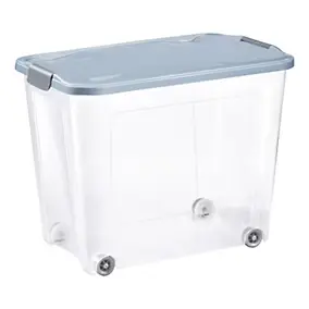 Boîte de rangement avec roulettes Tontarelli Combi Box 67 L couvercle bleu vendue par 3 pièces