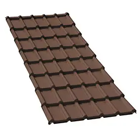 Plaque de toiture imitation tuile Coverlife Tegola en pvc marron - 208 x 107 cm