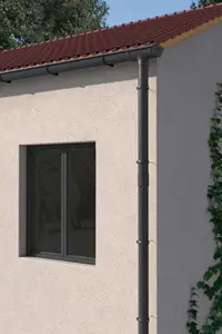 Descente de gouttière ronde PVC gris anthracite Ø 80 - 2 mètres