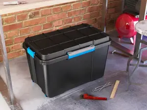 Boîte de rangement étanche avec roulettes noir SCUBA 110 L