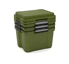 3 Malles de rangement 80 L Keter Scuba kaki H.50 x l.40 x P.78 cm