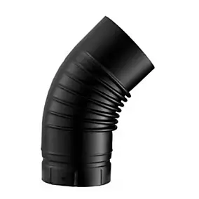 Coude émaillé noir mat 45° Ø130 mm Poujoulat