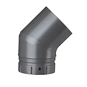 Coude émaillé segmenté Gris 45° x ø180 Poujoulat