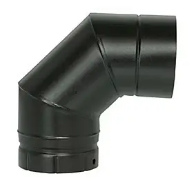 Coude émaillé segmenté Noir 90° x ø180 Poujoulat