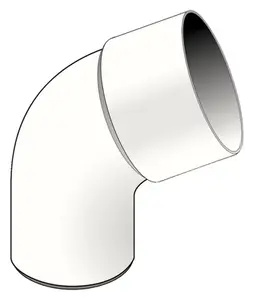 Coude en PVC blanc Ep. 2,2 mm 67 °30 Ø 100 mm