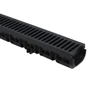 Caniveau polypropylène noir 100 cm avec 2 grilles b-tech classe B125