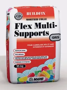 Mortier colle flex multisupport C2E - Blanc - 25 kg