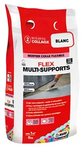 Mortier colle flex multisupport C2E - Blanc - 5 kg