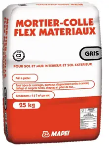 Mortier colle - Gris - sac de 25 kg