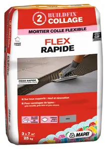 Mortier colle flex rapide - 25 kg