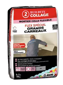Mortier colle flexible spécial grands carreaux sols et murs - 25 kg