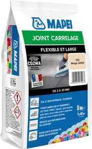 Joint carrelage flexible et large beige 132 intérieur et extérieur 5 kg