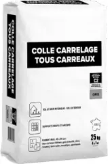 Mortier-colle carrelage tous carreaux gris intérieur et extérieur sol et mur 25 kg