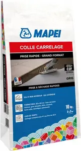 Mortier-colle carrelage prise rapide gris intérieur et extérieur 10 kg