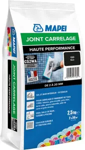 Joint carrelage haute performance noir 120 intérieur et extérieur 2,5 kg