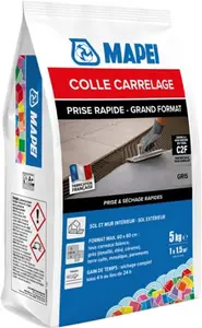 Mortier-colle carrelage prise rapide gris intérieur et extérieur 5 kg