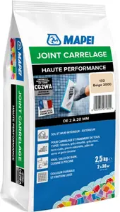 Joint carrelage haute performance beige 132 intérieur et extérieur 2,5 kg