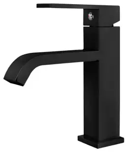 Mitigeur lavabo "Ayaz" noir - H. 16,5 cm
