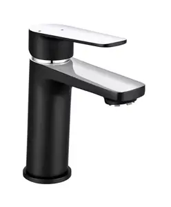Mitigeur lavabo noir /chrome Roccos