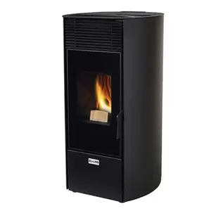 Poêle à granulés télécommandé "Hermetica" noir - 8,9 kW noir - L. 55,9 x H. 104,3cm