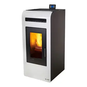 Poêle à granulés télécommandé "Canadian 16C" blanc - 14,6 kW - L. 49,5cm x H. 107,7cm