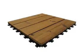 Dalle de terrasse en pin thermo-chauffée Smartdeck L.60 x l.60 cm, ép.25 mm