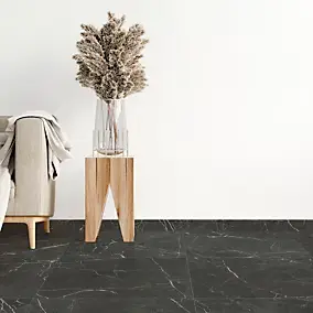 5 plinthes en carrelage effet marbre noir L.61 x l.7,5 cm Stone