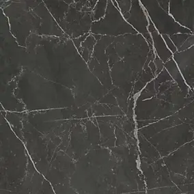 Carrelage sol et mur intérieur effet marbre noir mat L.61 x l.61 cm x ép.9 mm, Stone Marble