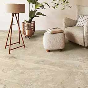 Carrelage sol et mur intérieur effet pierre beige L.120 x l.60 cm x ép.9 mm, Sienna