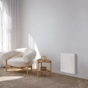 Radiateur à inertie sèche connecté en fonte 1000 W blanc