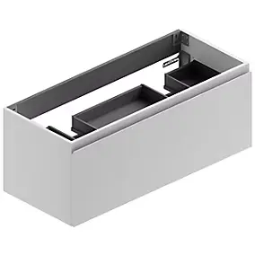 Meuble sous vasque suspendu l.120 cm, blanc, pour double vasque, Pura