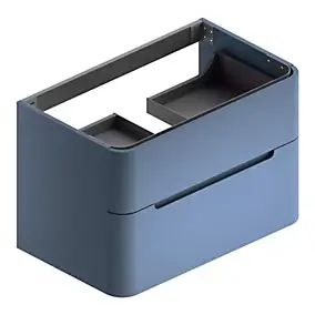 Meuble sous vasque suspendu l.84 x H.55 x P.50,5 cm, bleu mat, Alba