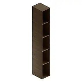 Colonne de salle de bains suspendue en mélaminé chêne foncé l.22 x l.30 x H.160 cm, Alba
