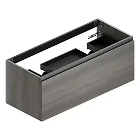 Meuble sous vasque suspendu effet chêne Metz l.120 x H.46,5 x P.50,5 cm, pour double vasque, Pura+