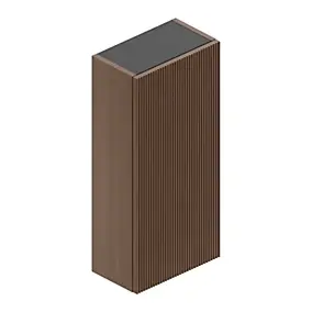 Armoire haute de salle de bains l.35 x H.75 x P.20 cm placage noyer strié, Pura+