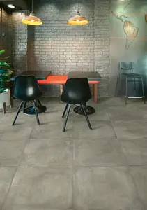 Carrelage sol intérieur grès cérame émaillé "Leida" aspect béton - 45,7 x 45,7 cm. Ép. 7,4 mm.