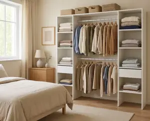 Kit dressing double colonnes blanc - H. 200 cm x L.180 cm x P.45 cm