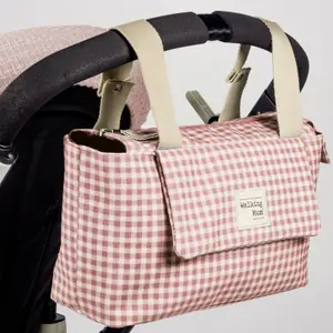 Sac à poussette I love vichy rose