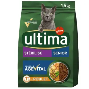 ULTIMA Croquettes au poulet pour chat stérilisé senior 1,5kg