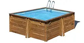 Piscine bois Gré Carra liner bleu 3.05 x 3.05 x H 1.19 m