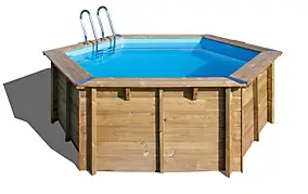 Piscine hors sol bois Vanille Gré ronde Ø4 x H 1.19 m